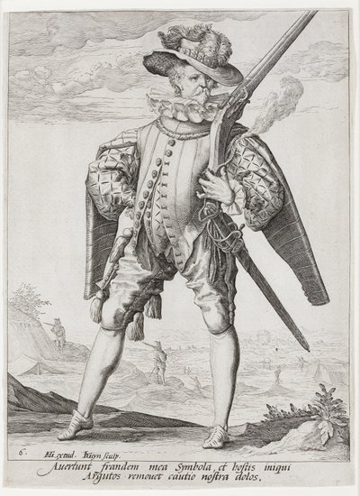 A Musketeer, 1587 by Jacques II de Gheyn